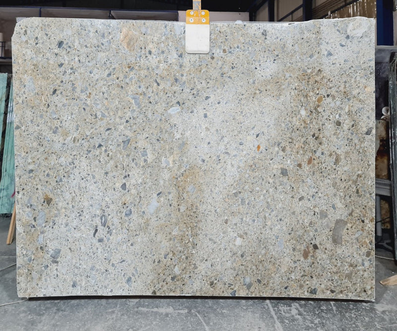 Pebble Gray Bookmatching Polished Marble Slab