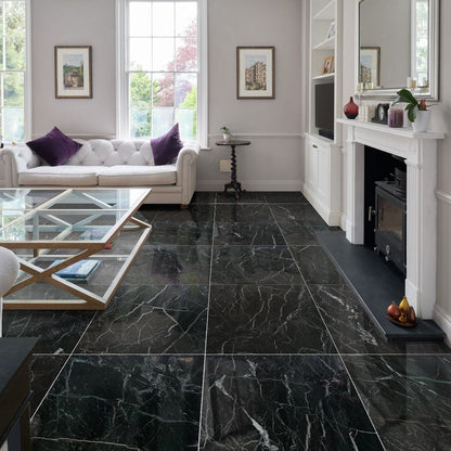 Petroleum Green Marble Polished Floor and Wall Tile