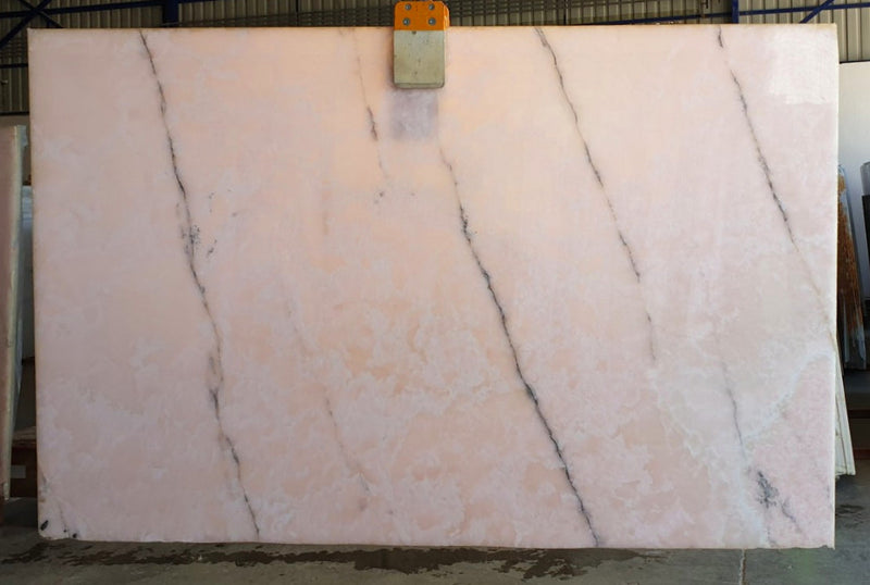 Pink Onyx Bookmatching Polished Marble Slab