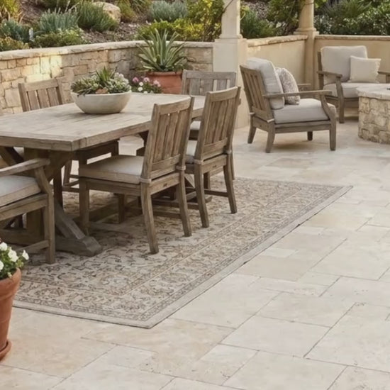 Travertine Miletos Ivory Tumbled Pavers