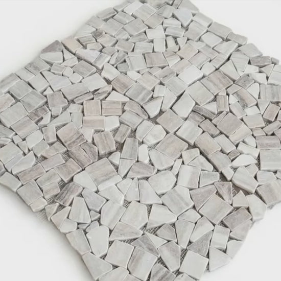 Palissandro Marble Palladiana Honed on 12" x 12" Mesh Mosaic Tile
