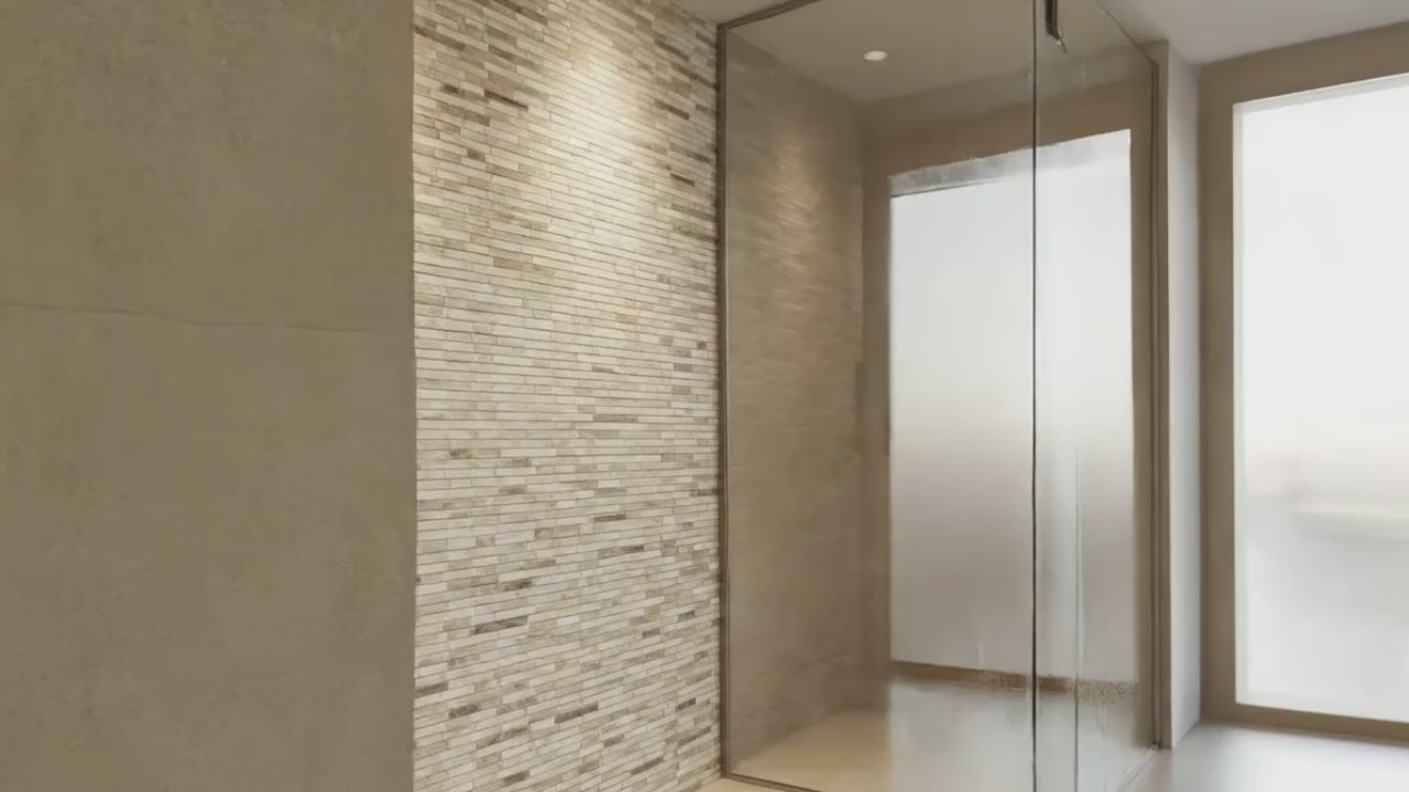 Palissandro Marble Linear Honed on 12" x 12" Mesh Mosaic Tile