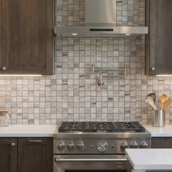 Palissandro Marble 2"x2" Polished on 12" x 12" Mesh Mosaic Tile