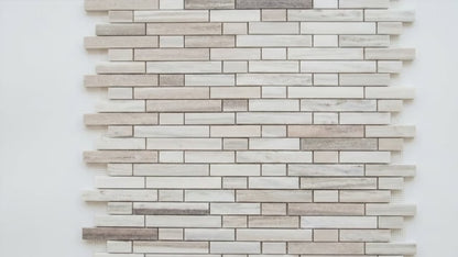 Palissandro Marble Linear Honed on 12" x 12" Mesh Mosaic Tile