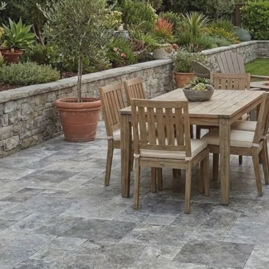 Silver Travertine Tumbled Pavers