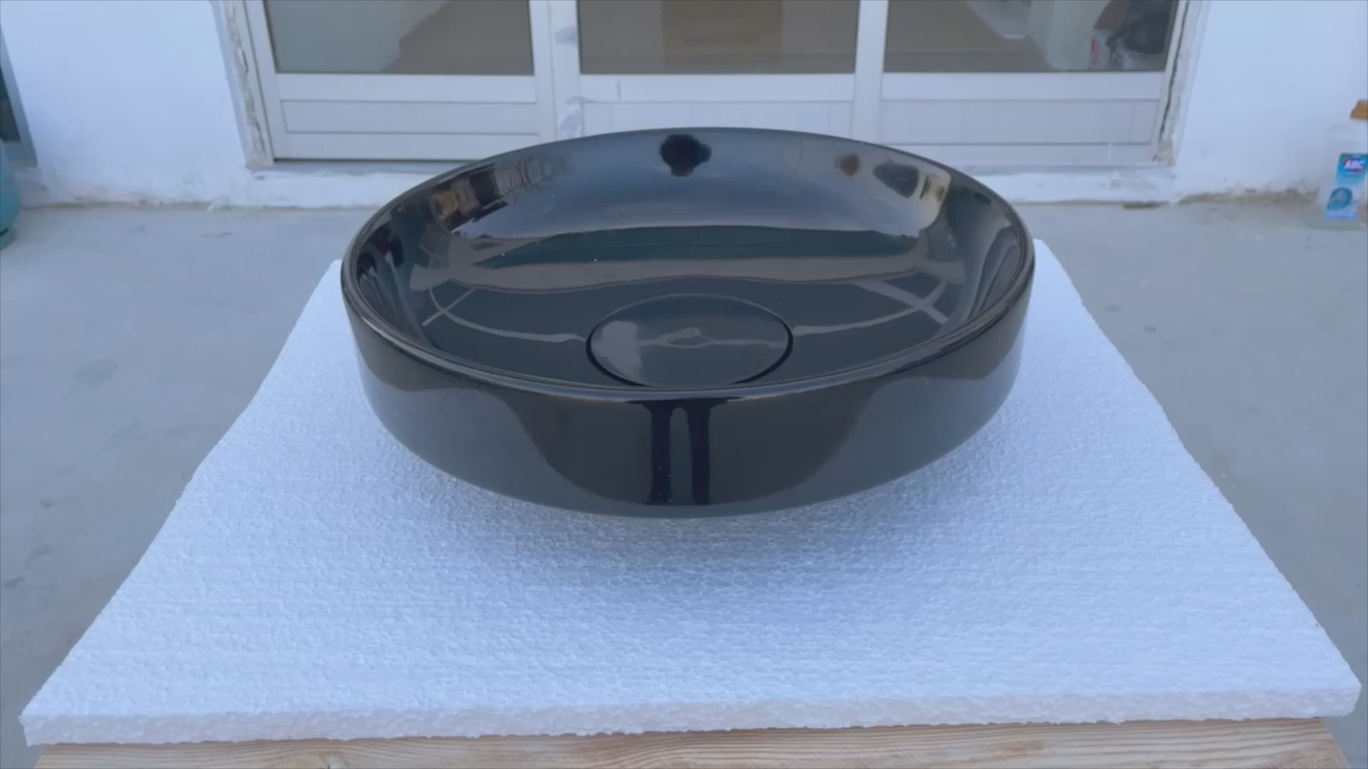 Toros Black marble Round Above Counter Sink Polished size D 16'' H6'' SKU NTRSTC52 video