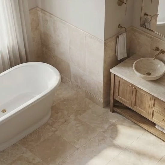 Miletos Ivory Travertine Honed and Filled Wall and Floor Tile