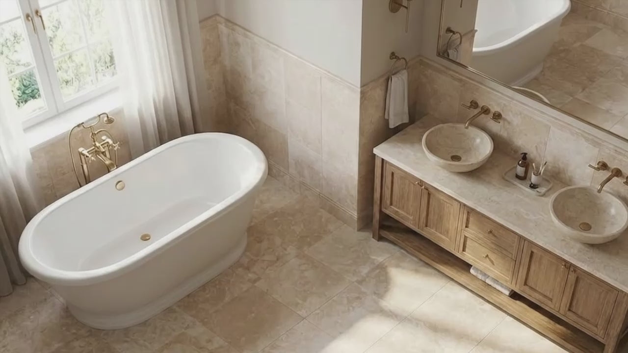 Miletos Ivory Travertine Honed and Filled Wall and Floor Tile
