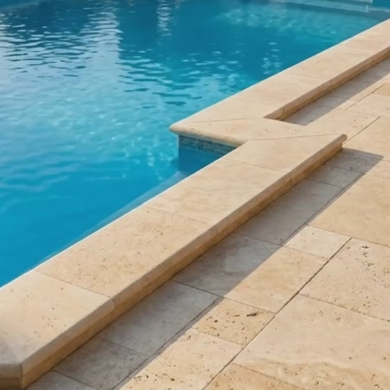 Travertine Miletos Ivory Tumbled Pavers