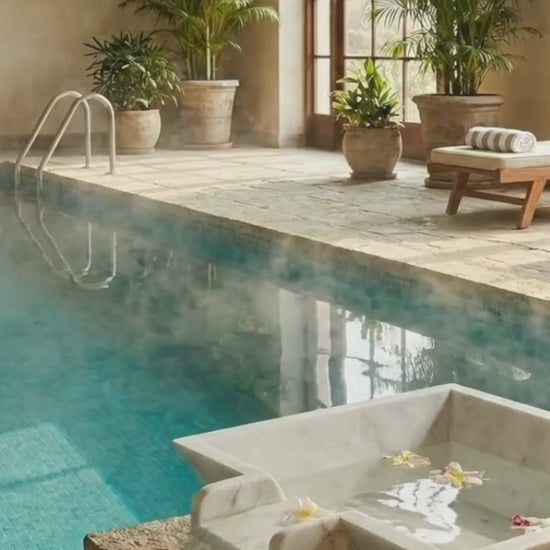 Carrara White Marble Natural Stone Pool Square Poolwok with Lip