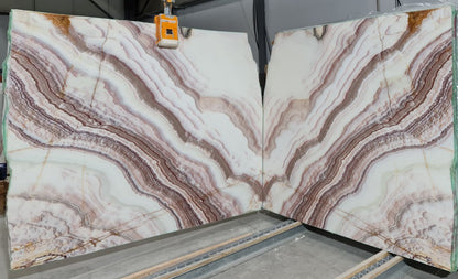 Rainbow Onyx Bookmatching Polished Marble Slab