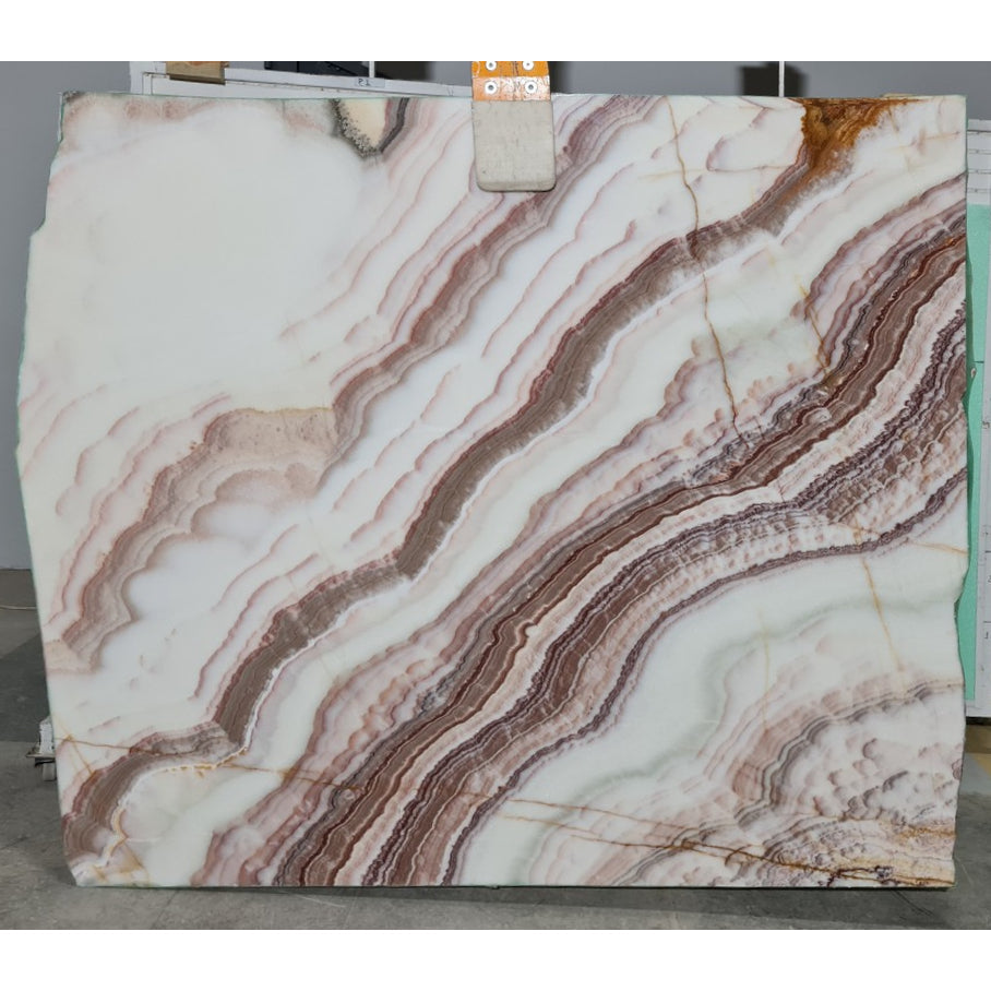 Rainbow Onyx Bookmatching Polished Marble Slab