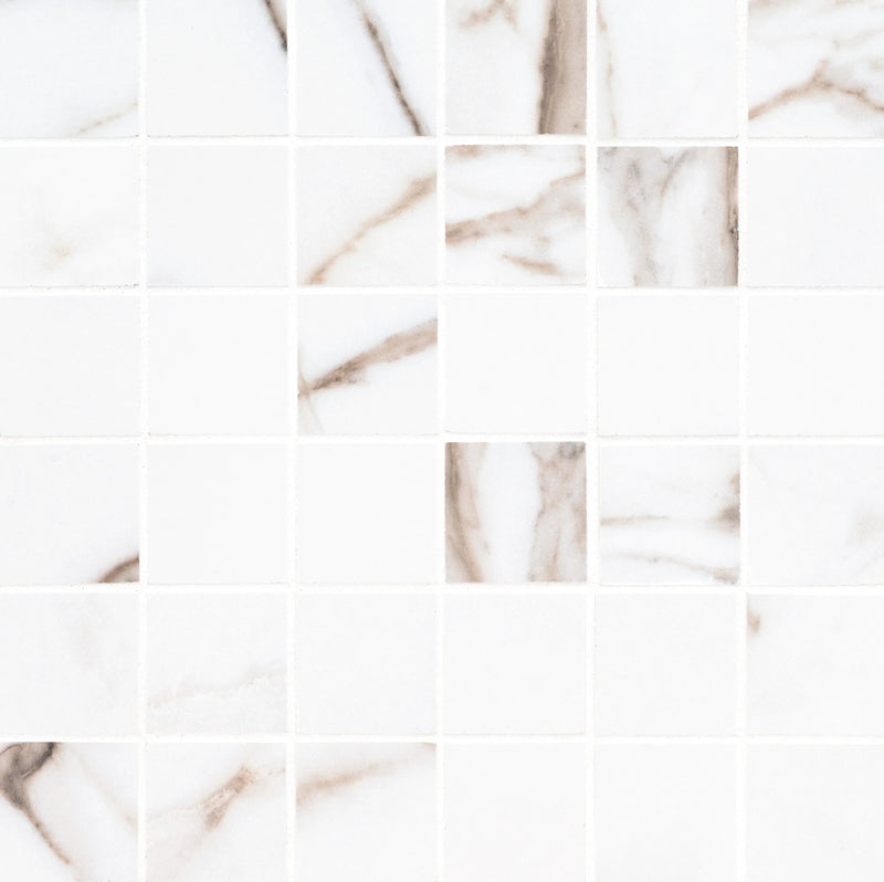 MSI Savoy Crema Matte Porcelain Mosaic Wall and Floor Tile 2"x2"