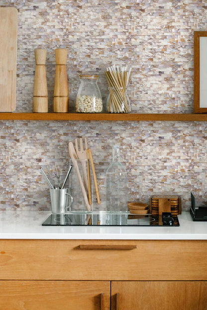 White Beige 12x12 Polished Brick Shell Mother of Pearl Mosaic Tile (20 pack, 18.52 sq ft/case)