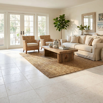 Shell Stone White Limestone Tiles Floor and Wall Tile