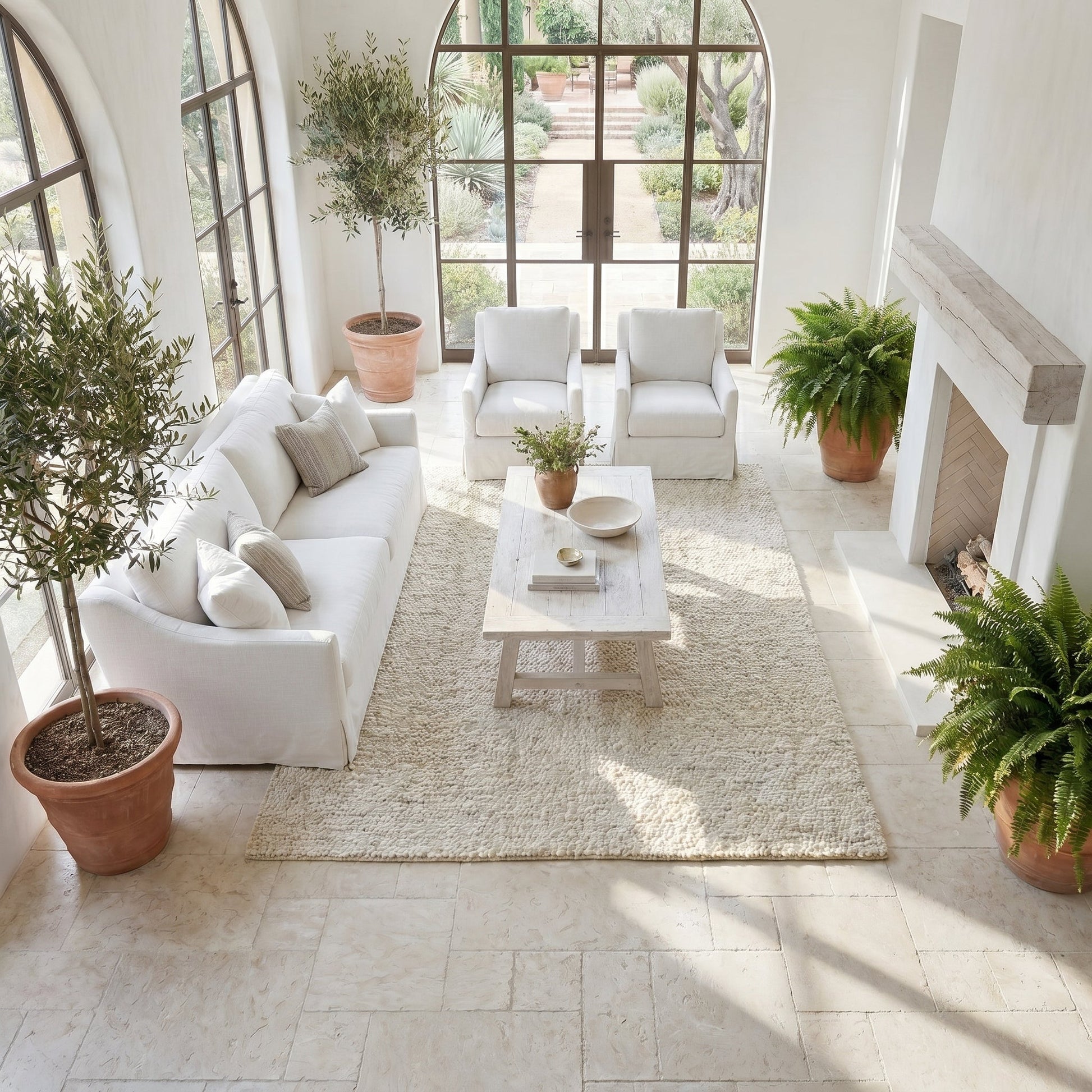 Shell Stone White Fossil Limestone Pattern Set Tiles Floor and Wall Tile