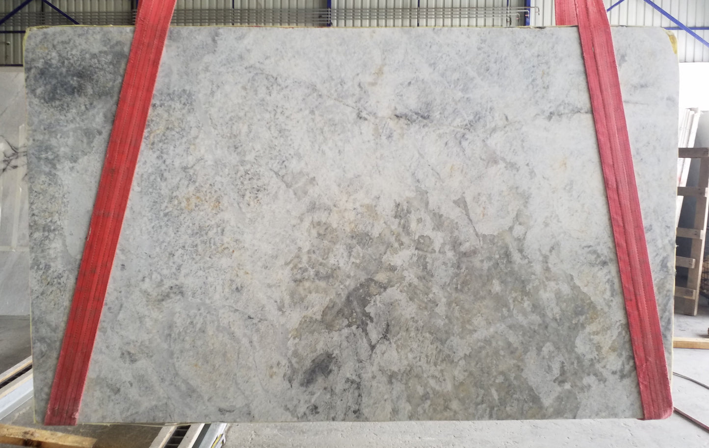 Silver Gold Bookmatching Polished Marble Slab