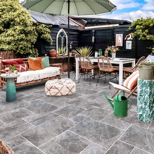Silver Shadow Marble Tumbled Pavers (3cm Thickness)