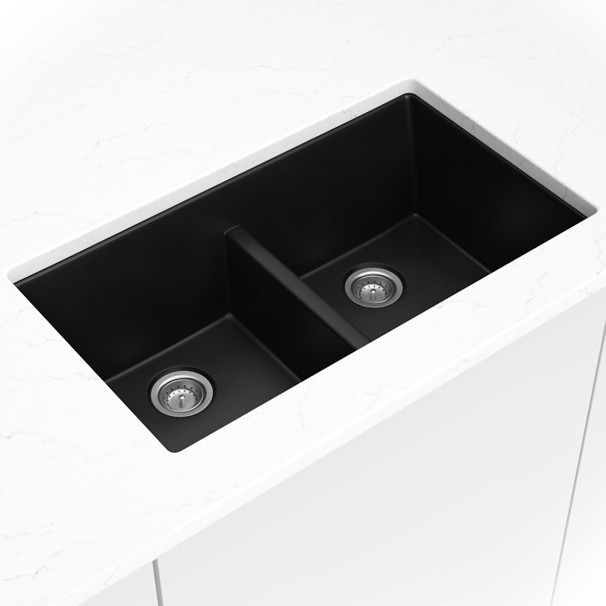 MSI BLACK QUARTZ DOUBLE BOWL 50/50-3319