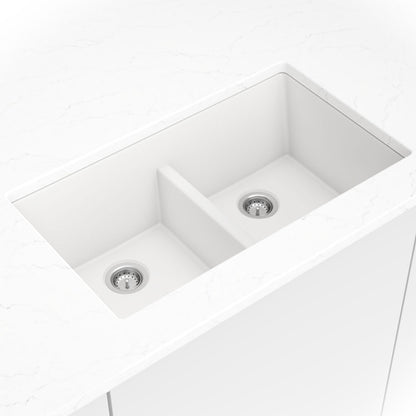 MSI WHITE QUARTZ DOUBLE BOWL 50/50-3319