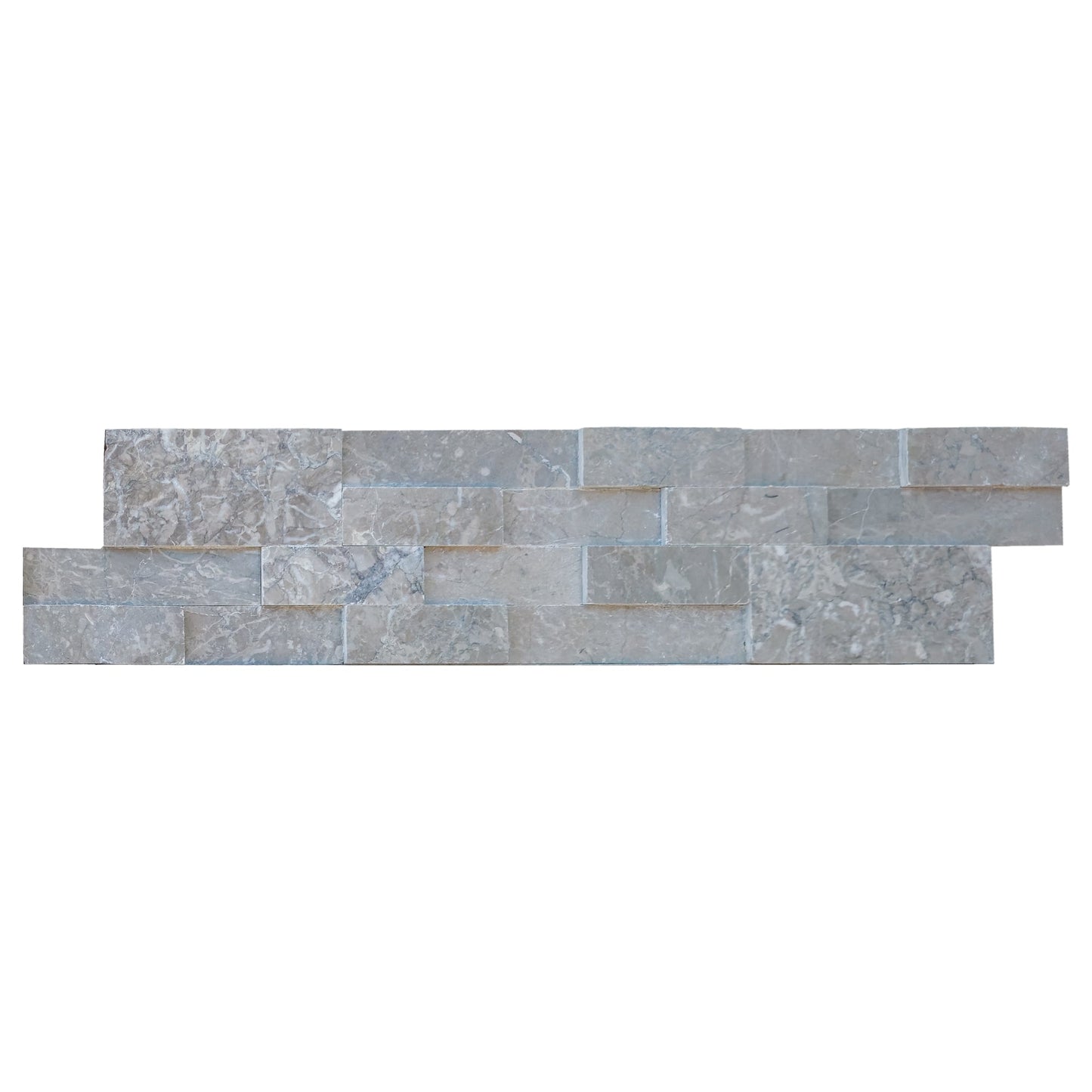 Moon Grey Ledger 3D Panel 6"x24" - Honed surface Natural Marble Wall Tile