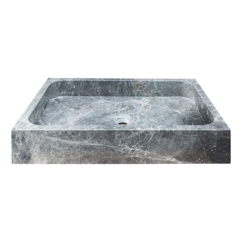 Sirius Gray Marble Rectangular Above Vanity Bathroom Sink (W)15" (L)24" (H)5"