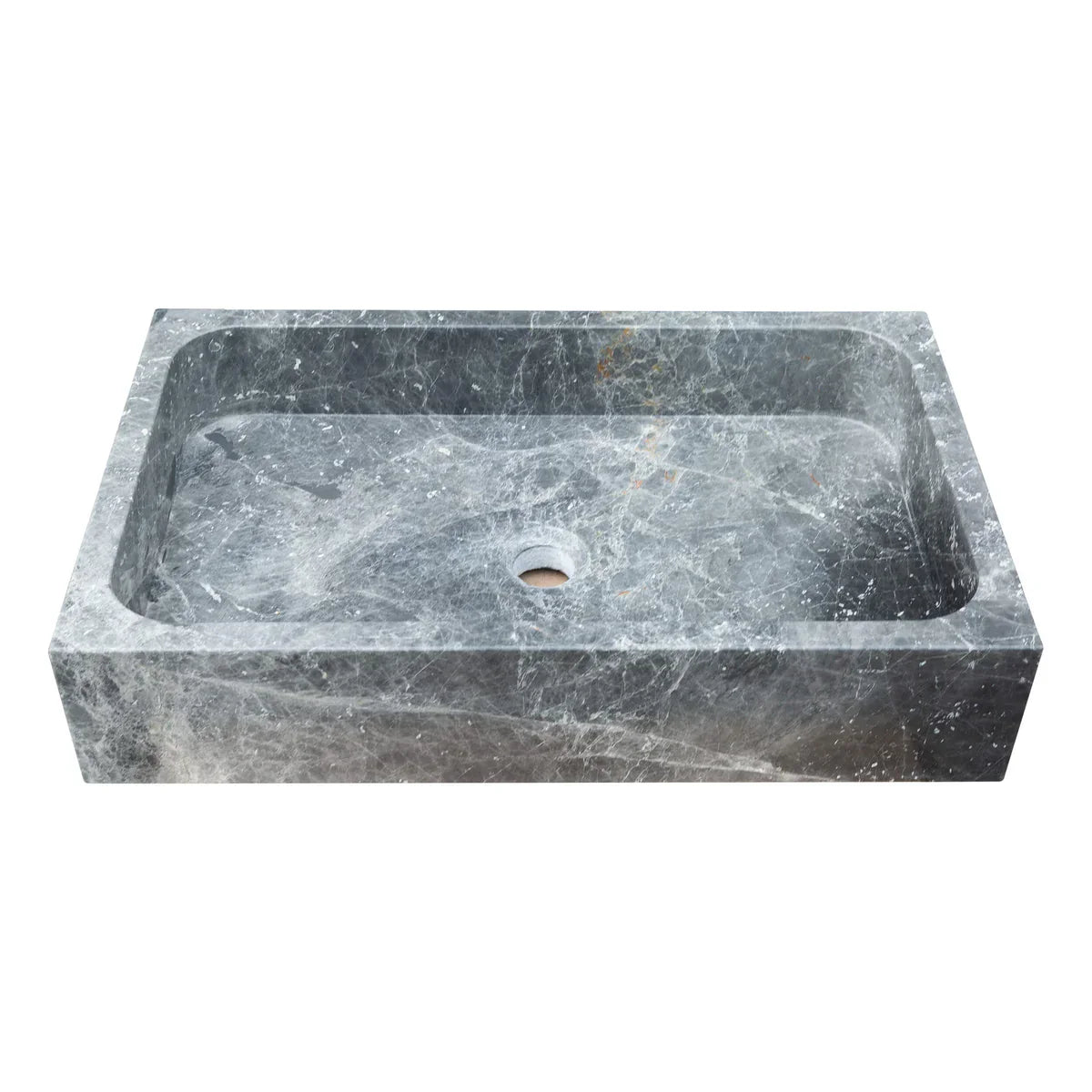 Sirius Gray Marble Rectangular Above Vanity Bathroom Sink (W)15" (L)24" (H)5" top front view
