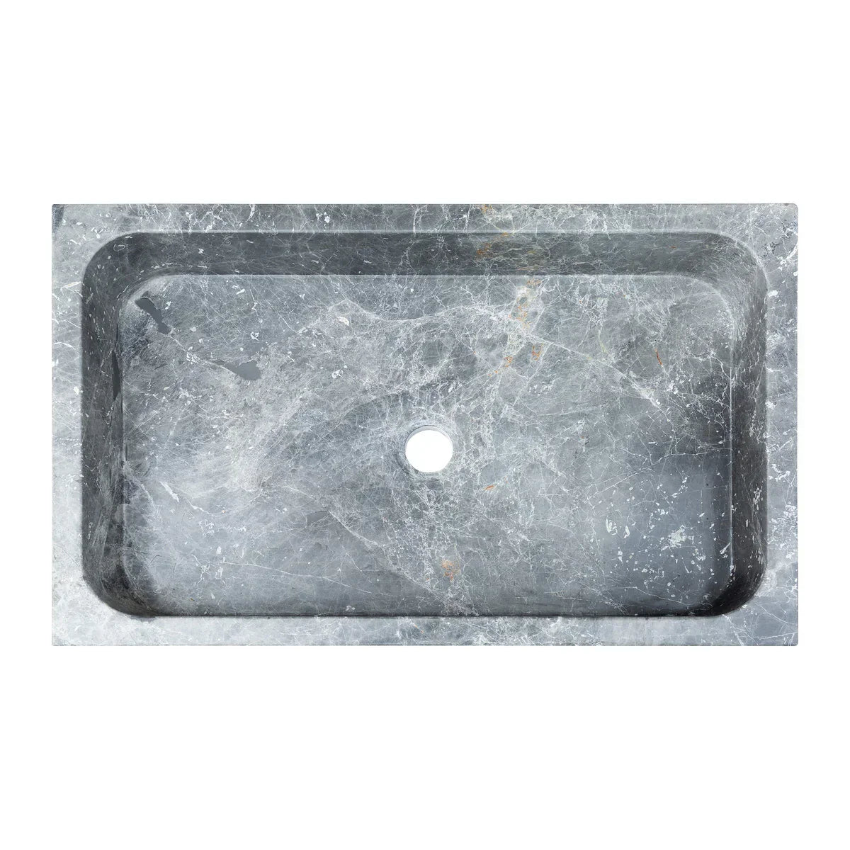 Sirius Gray Marble Rectangular Above Vanity Bathroom Sink (W)15" (L)24" (H)5" top view