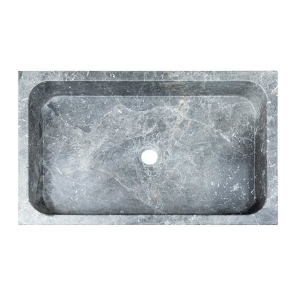 Sirius Gray Marble Rectangular Above Vanity Bathroom Sink (W)15" (L)24" (H)5" top view