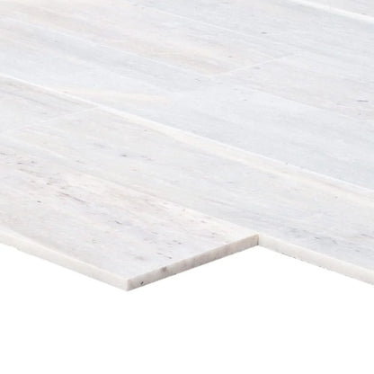 Solto White Marble Tile Honed Floor and Wall Tile 6"x24"