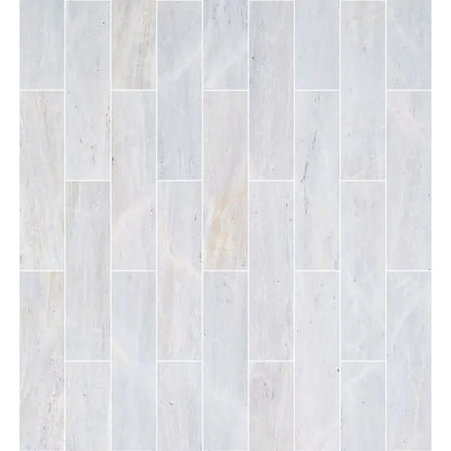 Solto White Marble Tile Honed Floor and Wall Tile 6"x24"