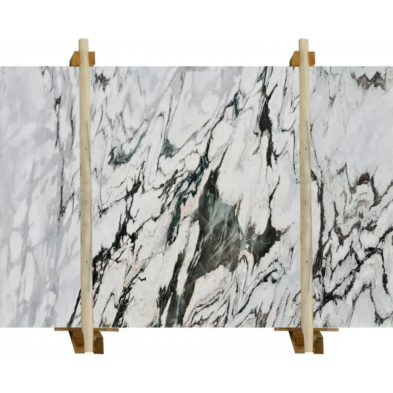 Stingray White Bookmatching Polished Marble Slab