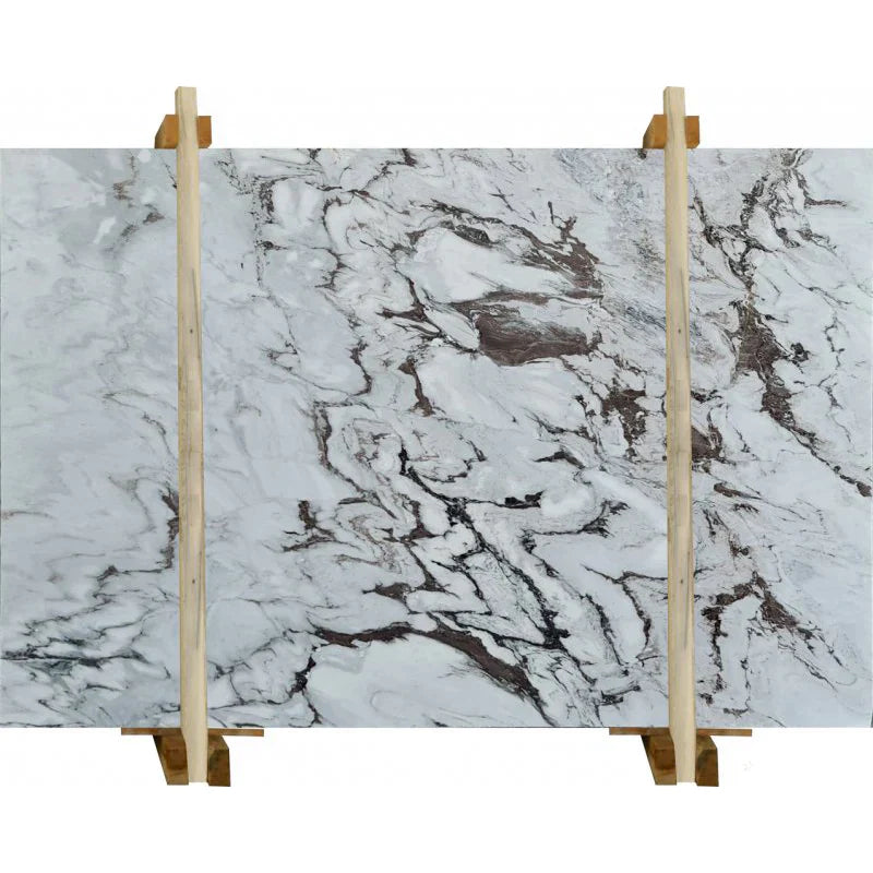 Stingray White Bookmatching Polished Marble Slab