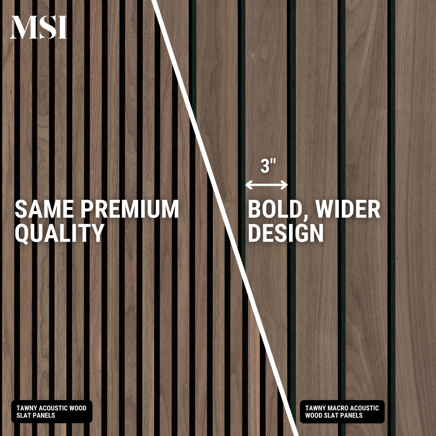 MSI Tawny Macro Acoustic Wood Slat Panels
