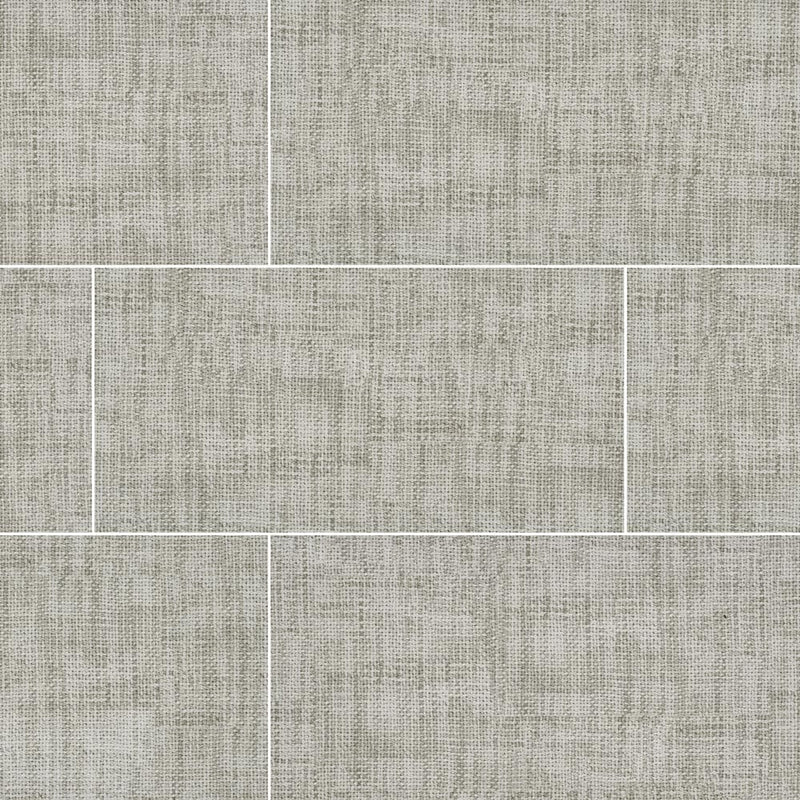 MSI Crosshatch Grey Matte Porcelain Wall and Floor Tile 12"x24" - Tektile Collection