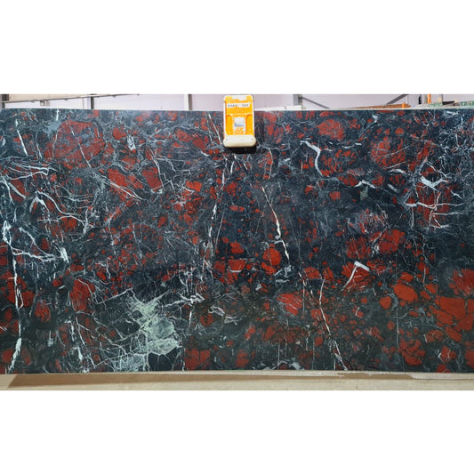 Teos Fire Bookmatching Polished Marble Slab