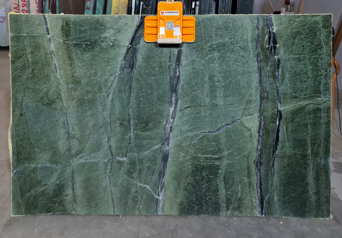 Teos Green Bookmatching Polished Marble Slab