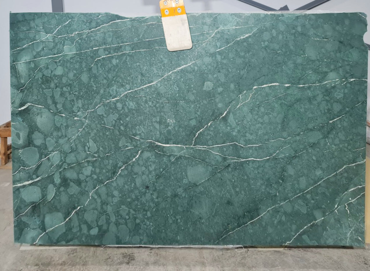 Teos Green Bookmatching Polished Marble Slab