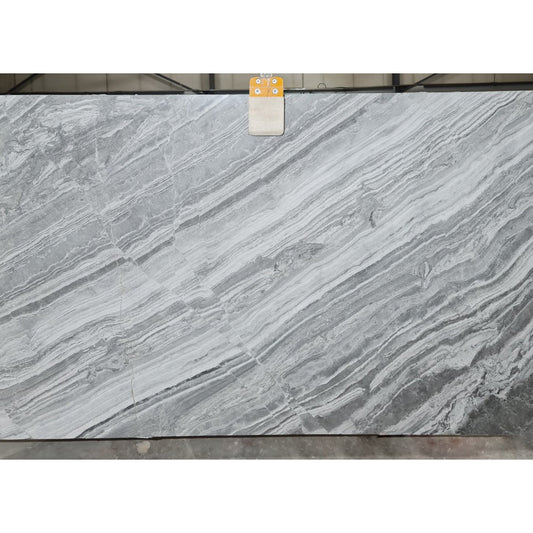 Titanium Gray Bookmatching Polished Marble Slab