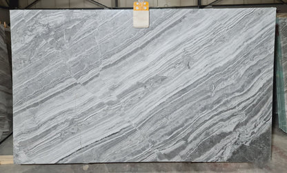 Titanium Gray Bookmatching Polished Marble Slab