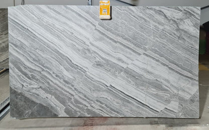 Titanium Gray Bookmatching Polished Marble Slab