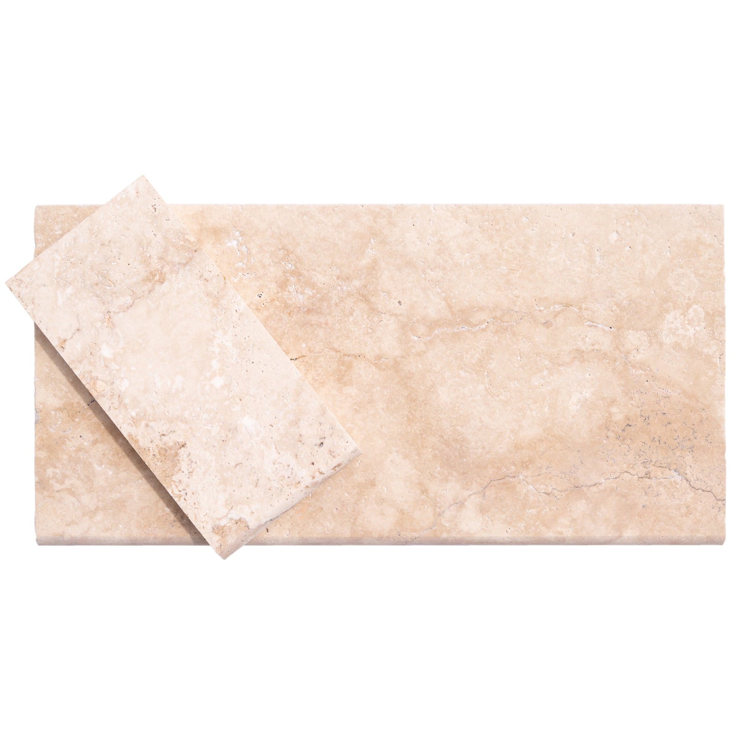 Light Antique 12"x24" Tumbled Travertine Pool Coping