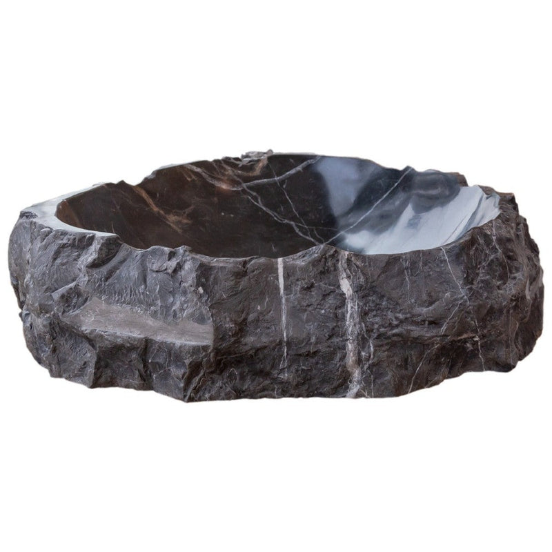 Toros Black Marble Natural Stone Vessel Sink (W)31" (L)23" (H)6"