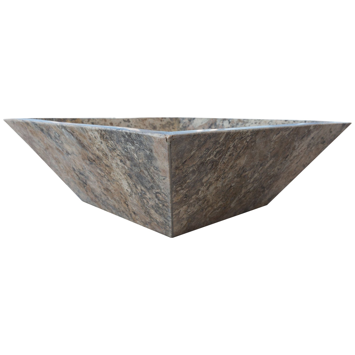 Silver Travertine Natural Stone Fire Pit – 24" x 24" x 8"