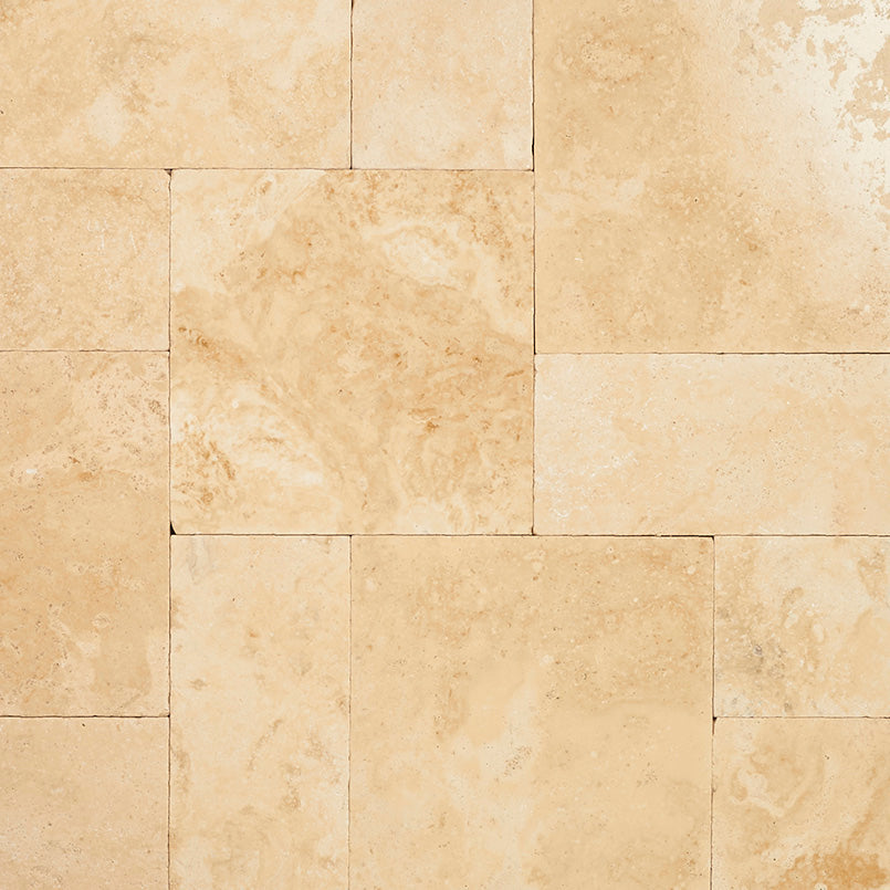 MSI Tuscany Ivory Tumbled Travertine Pattern Set Paver - 10 Kits