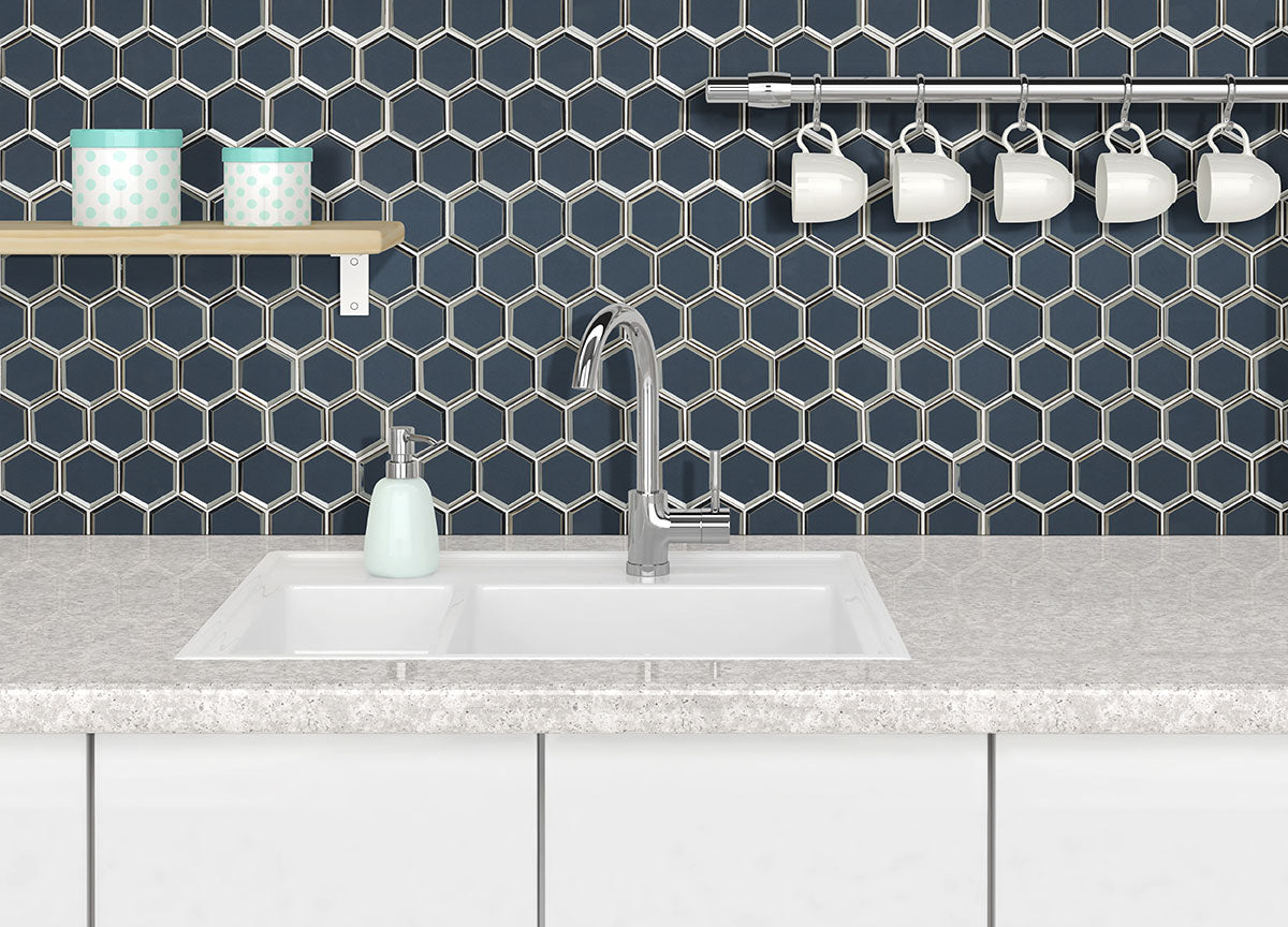 MSI Vague Blue 3" Hexagon Mosaic Tile