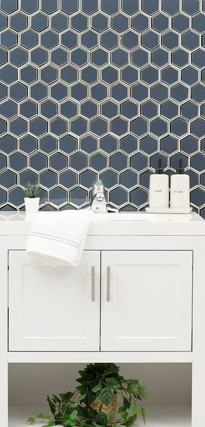 MSI Vague Blue 3" Hexagon Mosaic Tile