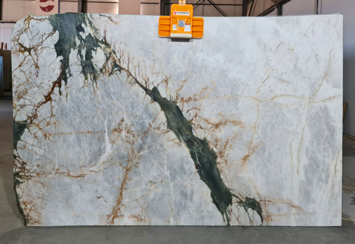 Verde Bookmatching Polished Marble Slab