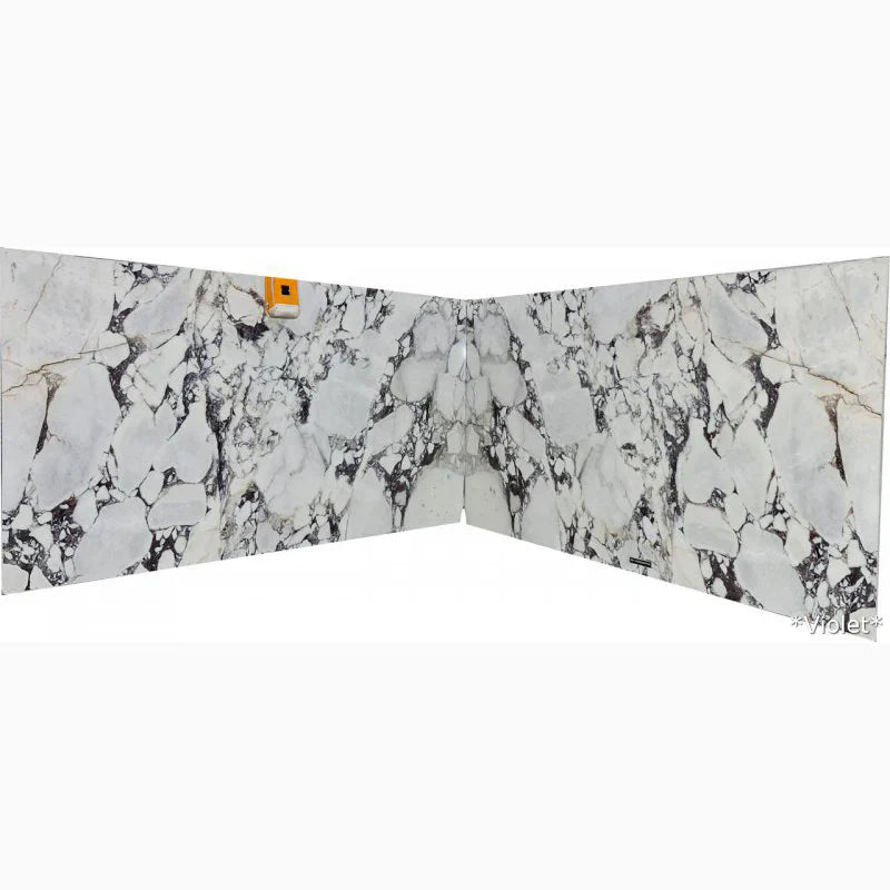 Violet White Exotic Bookmatching Polished Marble Slab