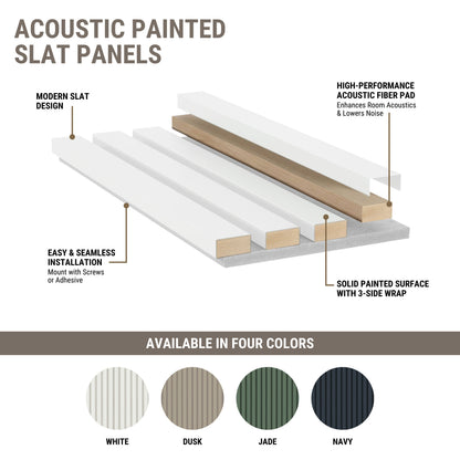 MSI White Acoustic Slat Wall Panel